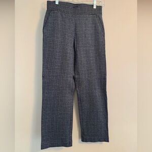 LOFT Gray Checked Flannel Ankle Pants